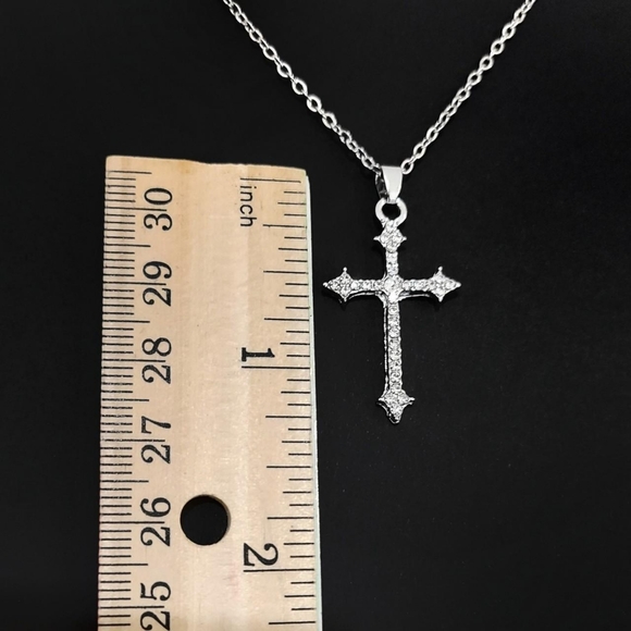 16" Crystal Cross Necklace 215 - Picture 8 of 8